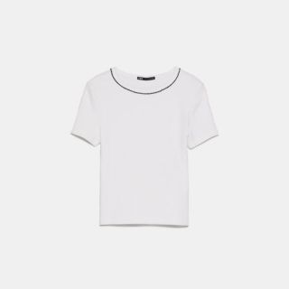 ザラ(ZARA)の【ZARA】リブTシャツ(Tシャツ(半袖/袖なし))