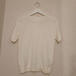 エイチアンドエム(H&M)の半袖白ニット　(ニット/セーター)