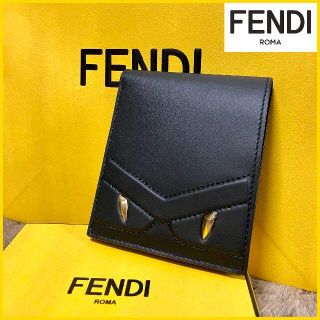 フェンディ(FENDI)の【新品】FENDI(フェンディ)バッグバグズ  二つ折り財布 ブラック正規品(折り財布)