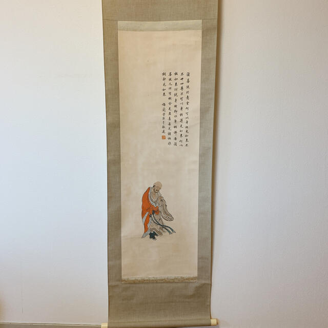 日本最大級 梅蘭芳題（ばい らんほう）人物掛け軸 肉筆 絵画+タペストリー