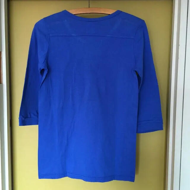 CUBE SUGAR(キューブシュガー)のCube sugar  ヘンリーネック7分袖Ｔシャツ(ブルー)  新品 レディースのトップス(Tシャツ(半袖/袖なし))の商品写真