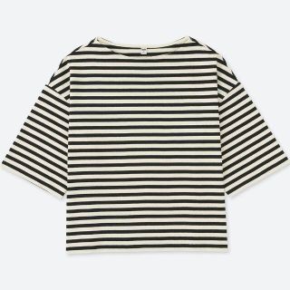 ユニクロ(UNIQLO)のユニクロ　ボーダーワイドスリーブT OFF WHITE　Sサイズ(Tシャツ(長袖/七分))