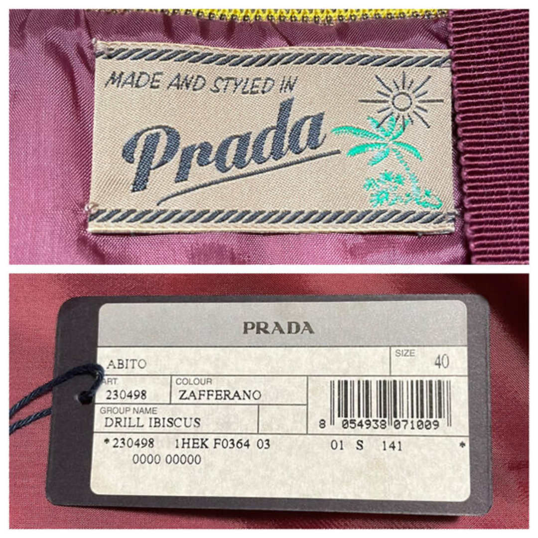 PRADA - 本物 新品 タグ付 プラダ リーフ柄 ノースリーブ PRADA - 本物 新品 タグ付 プラダ リーフ柄 ノースリーブ