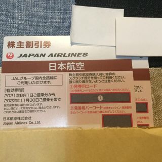 ジャル(ニホンコウクウ)(JAL(日本航空))の日本航空　株主割引券2枚(その他)