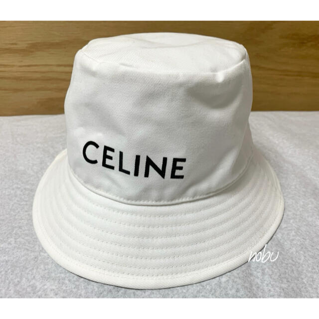 新品【 CELINE セリーヌ 】バケット ハット ホワイト M | フリマアプリ ラクマ