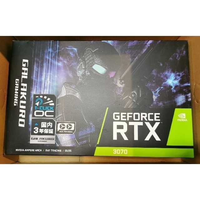 GPU新品未開封 玄人志向 GG-RTX3070-E8GB/OC/DF2 ②