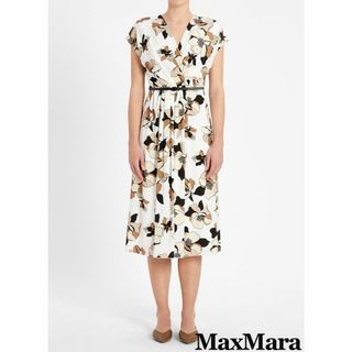 マックスマーラ(Max Mara)のマックスマーラ デザインワンピース ホワイト(ひざ丈ワンピース)