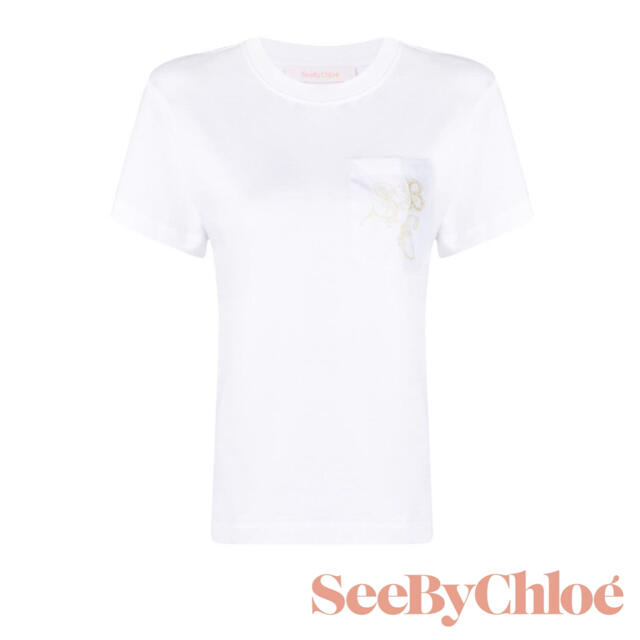 SEE BY CHLOE(シーバイクロエ)の【新品】See By Chloe シーバイクロエ エンブロイダリー Tシャツ S レディースのトップス(Tシャツ(半袖/袖なし))の商品写真