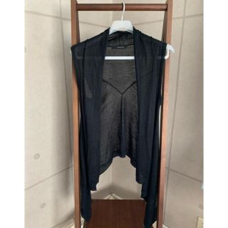 Calvin Klein 羊革ベスト 柔らか【4】後ろボタン 黄緑 個性的