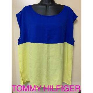 トミーヒルフィガー(TOMMY HILFIGER)のTOMMY HILFIGER  トップス　XLサイズ　ブルー×イエロー(シャツ/ブラウス(半袖/袖なし))