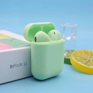 グリーン 緑 イヤホン Bluetooth ワイヤレスイヤホン inpods12(ヘッドフォン/イヤフォン)