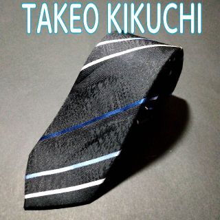 タケオキクチ(TAKEO KIKUCHI)のTAKEO KIKUCHI　ストライプ　 ネクタイ　ブラック(ネクタイ)