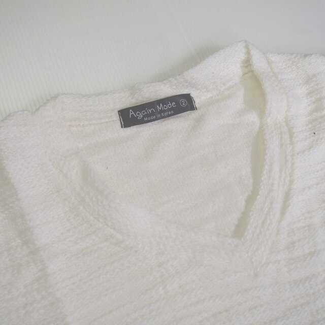 【新品】Tシャツ Vネック ホワイト M (T49) メンズのトップス(Tシャツ/カットソー(半袖/袖なし))の商品写真