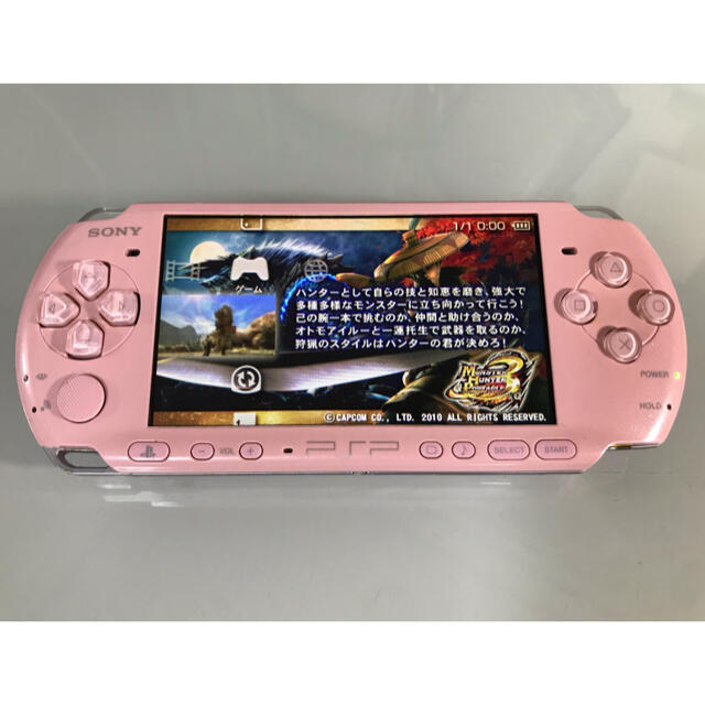 PlayStation Portable(プレイステーションポータブル)のPSP-3000  ブロッサムピンク エンタメ/ホビーのゲームソフト/ゲーム機本体(携帯用ゲーム機本体)の商品写真