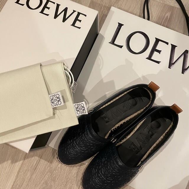 新品未使用　LOEWE エスパドリーユ　26cm アナグラム　レザー