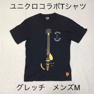 ユニクロ(UNIQLO)のユニクロ×グレッチ　Tシャツ　黒　メンズM(Tシャツ/カットソー(半袖/袖なし))