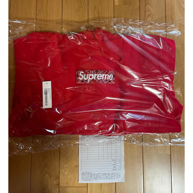 新品 Supreme bandana box logo hooded Red S