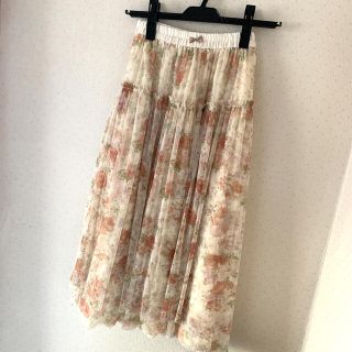 ダブルクローゼット(w closet)のw closet 花柄チュールスカート(ロングスカート)