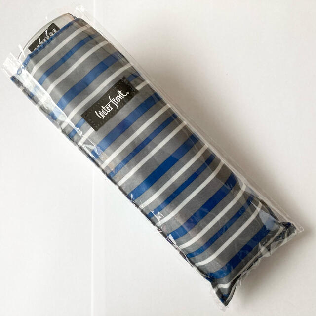 ウォーターフロント ポケフラット 薄型 軽量 ボーダー グレー ブルー メンズのファッション小物(傘)の商品写真