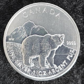グリズリー銀貨 カナダ 2011年 31.5g(貨幣)