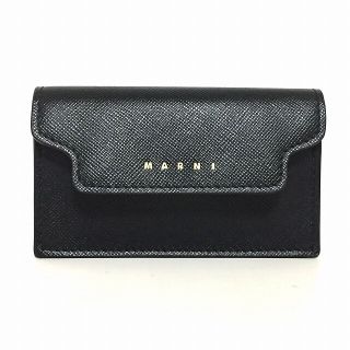 マルニ(Marni)のMARNI(マルニ) - 黒 レザー(名刺入れ/定期入れ)