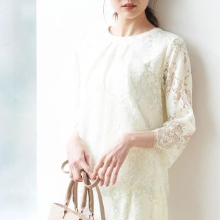 ロペピクニック(Rope' Picnic)の美品　ロペピクニック　ラッセルレースボウブラウス(シャツ/ブラウス(長袖/七分))