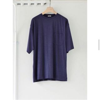 コモリ(COMOLI)のCOMOLI 21SS ウール天竺半袖クルーフレンチネイビーサイズ3 新品未使用(Tシャツ/カットソー(半袖/袖なし))