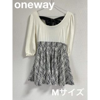 ワンウェイ(one*way)のoneway  ワンウェイ　M 花柄　リボン　(ミニワンピース)