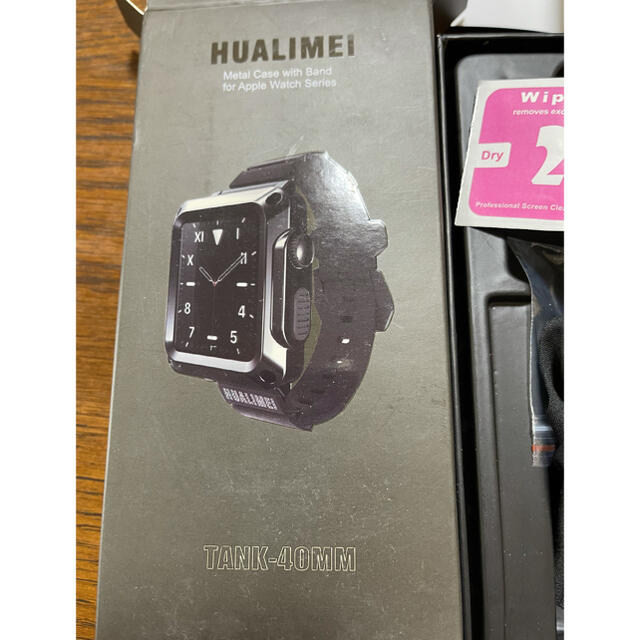 Apple Watch(アップルウォッチ)のHUALIMEI Apple Watch 40mm フルケース　シルバー　バンド メンズの時計(金属ベルト)の商品写真