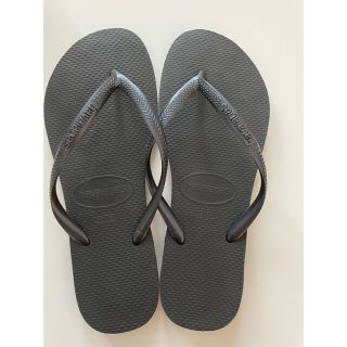 ハワイアナス(havaianas)のハワイアナス　ビーチサンダル　ブラック　37/8(ビーチサンダル)