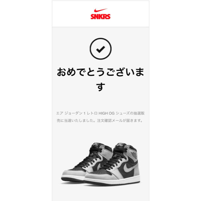 スニーカーNIKE AIR JORDAN 1 HIGH OG "SHADOW 2.0"