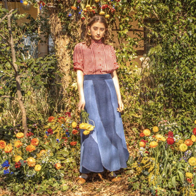 「送料無料」poppy marguerite denim skirt 1