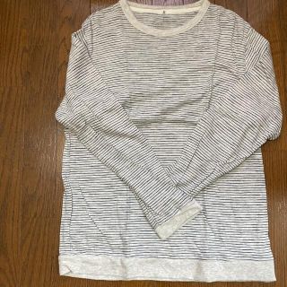 ムジルシリョウヒン(MUJI (無印良品))のムラ糸 長袖　Tシャツ　ロンT  綿　ボーダー(Tシャツ/カットソー(七分/長袖))