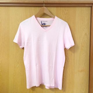 ジーコックVネック無地VネックTシャツ半袖ライトピンクメンズレディース男女兼用(Tシャツ/カットソー(半袖/袖なし))