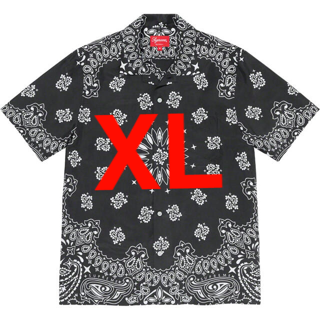 supreme Bandana Silk S/S Shirt  黒　XL