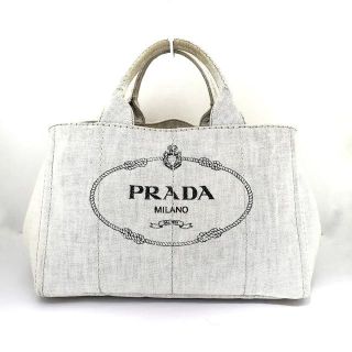 プラダ(PRADA)のPRADA(プラダ) CANAPA 白 デニム(トートバッグ)