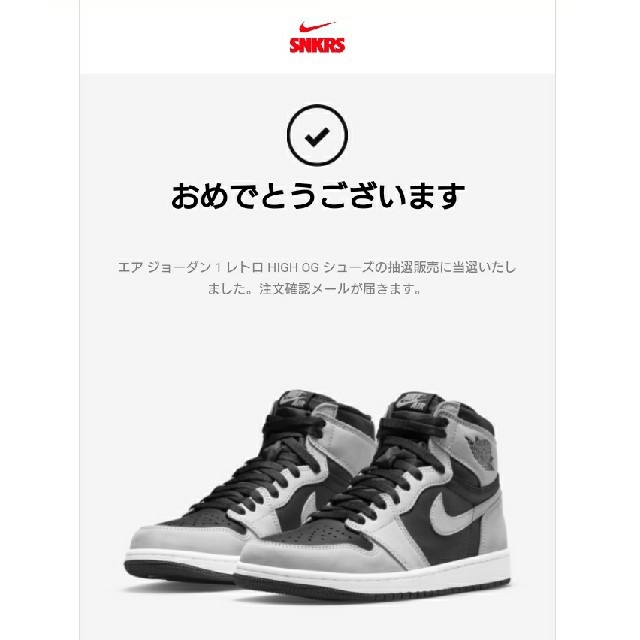 NIKE(ナイキ)のNIKE AIR JORDAN 1 HIGH OG "SHADOW 2.0 メンズの靴/シューズ(スニーカー)の商品写真