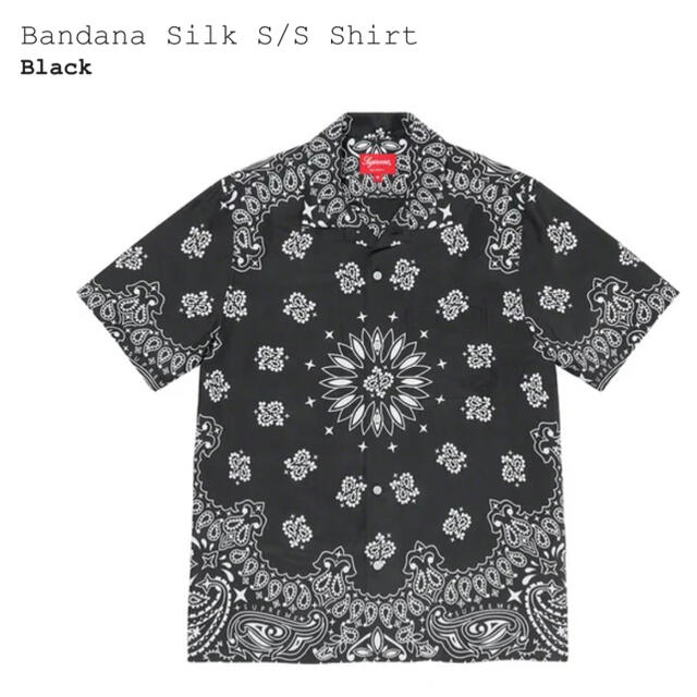 supreme Bandana Silk S/S Shirt 黒