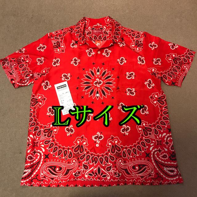 Supreme Bandana Silk Shirt Red Lサイズ