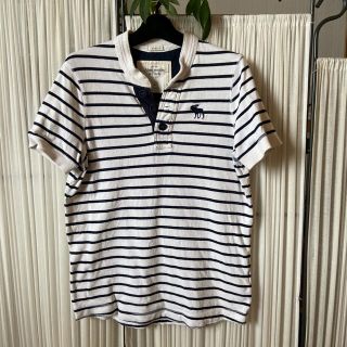 アバクロンビーアンドフィッチ(Abercrombie&Fitch)のアバクロンビー＆フィッチ　ボーダー　ヘンリーネックTシャツ　Ｌ(Tシャツ/カットソー(半袖/袖なし))