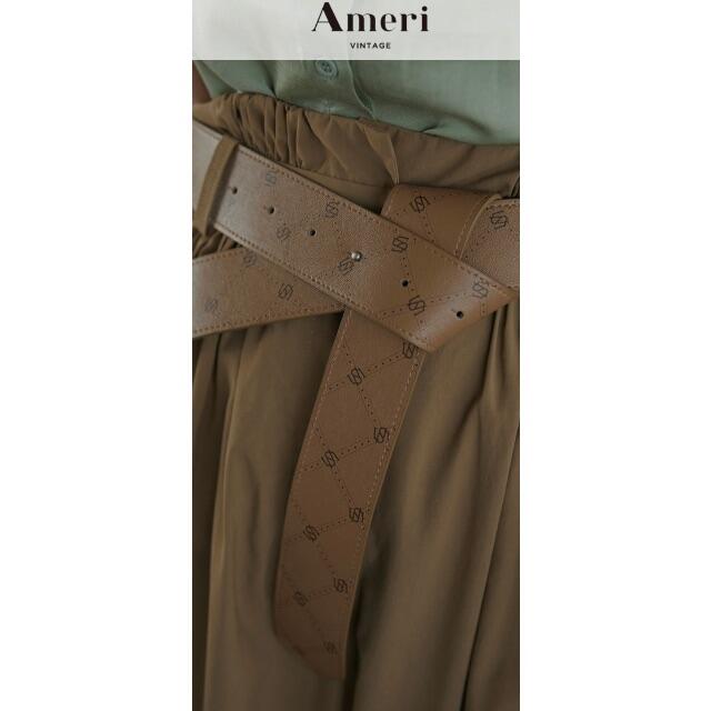 Ameri VINTAGE(アメリヴィンテージ)のAMERI  LOGO BELT WIED PANTS レディースのパンツ(カジュアルパンツ)の商品写真