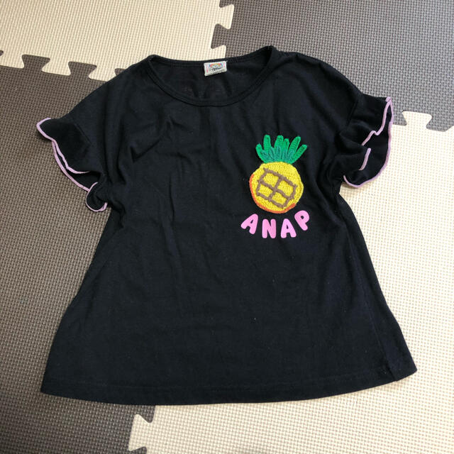 ANAP Kids(アナップキッズ)のパイナップル刺繍の半袖トップス キッズ/ベビー/マタニティのキッズ服男の子用(90cm~)(Tシャツ/カットソー)の商品写真