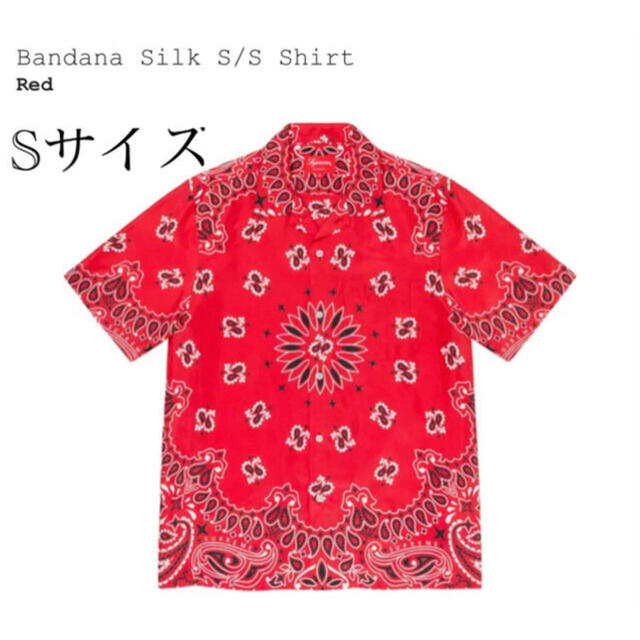 supreme Bandana Silk S/S Shirt red Sサイズ