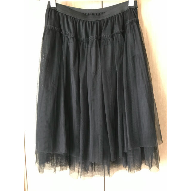 黒チュール3重スカート レディースのスカート(ひざ丈スカート)の商品写真
