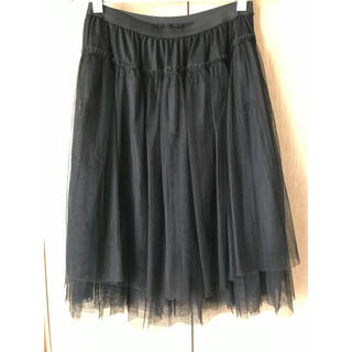 黒チュール3重スカート(ひざ丈スカート)