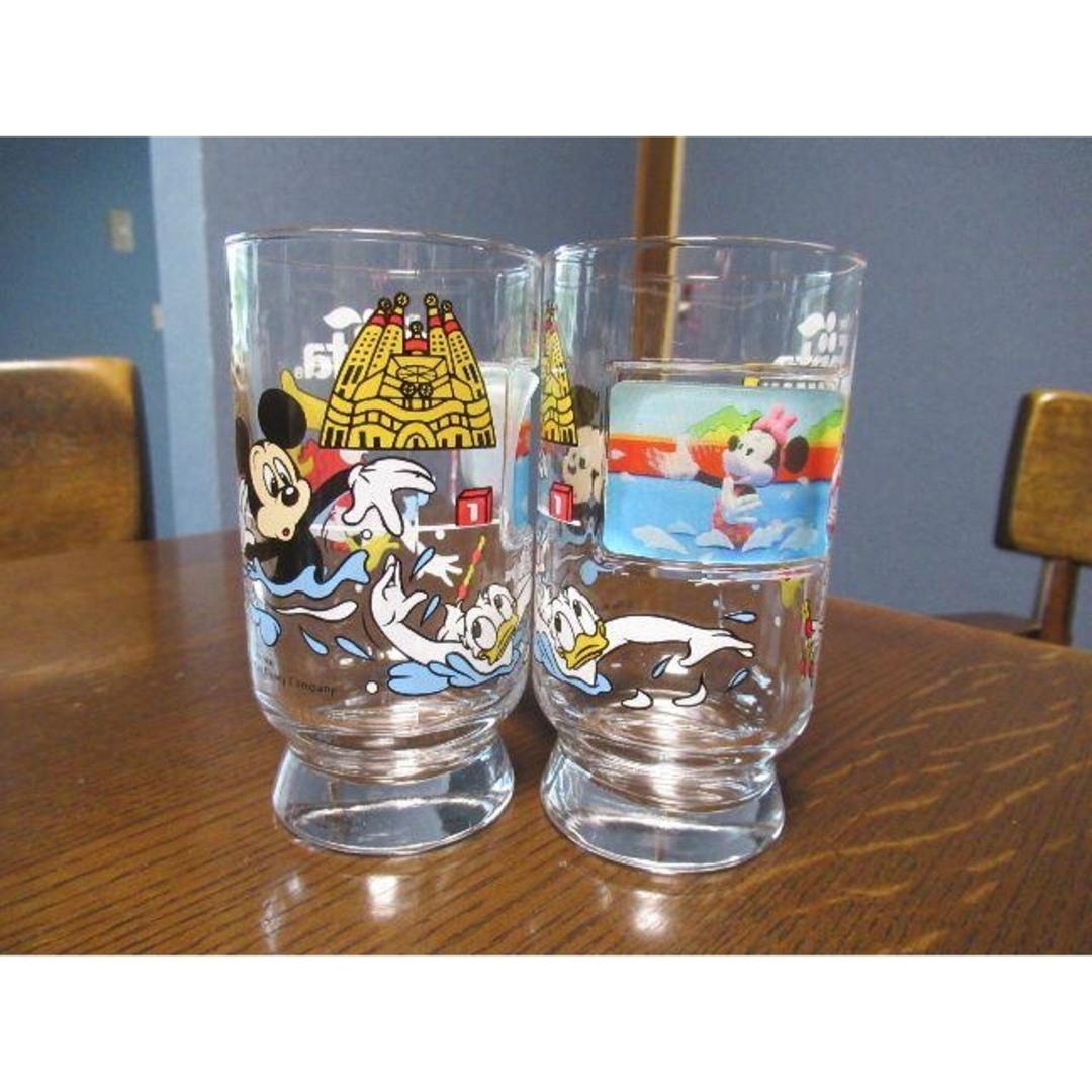 Disney(ディズニー)のファンタディズニー　ミッキーミニーマウス　ガラスコップ　２種5ケセット インテリア/住まい/日用品のキッチン/食器(グラス/カップ)の商品写真