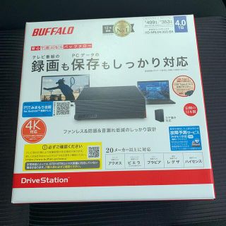 バッファロー(Buffalo)の新品 4TB 外付けHDD BUFFALO HD-NRLD4.0U3-BA(テレビ)