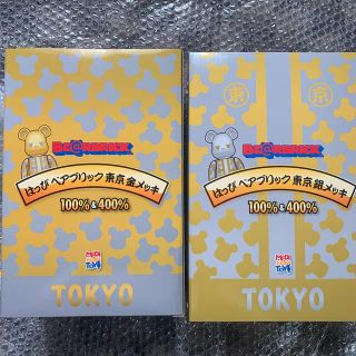 メディコムトイ(MEDICOM TOY)のBE@RBRICK  はっぴ東京　金メッキ　銀メッキ　100&400% セット(フィギュア)