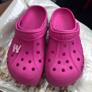 クロックス(crocs)のクロックス crocsピンク23cm美品(サンダル)