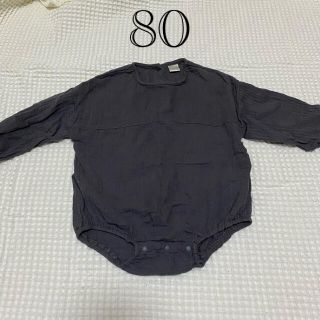 フタフタ(futafuta)の【一回着用】テータテート  ワッシャー　ロンパース　80(ロンパース)